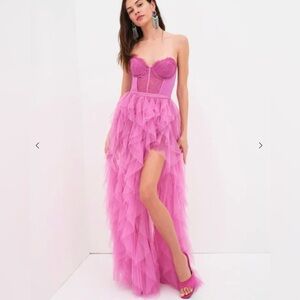 For Love and Lemons X REVOLVE BUSTIER GOWN IN PINK